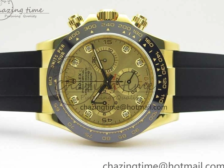 Best Diamonds 116518 Edition 904L Case Strap) SA4130 V4 1:1 Extra SS Noob Goid Plated on Strap Daytona Dial Rubber YG Black (Free 0521